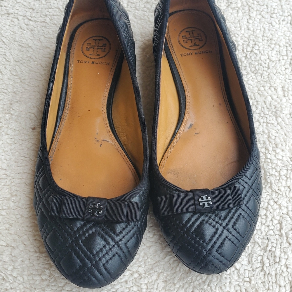 Tory Burch Flats Black Sandals Sz 6.5